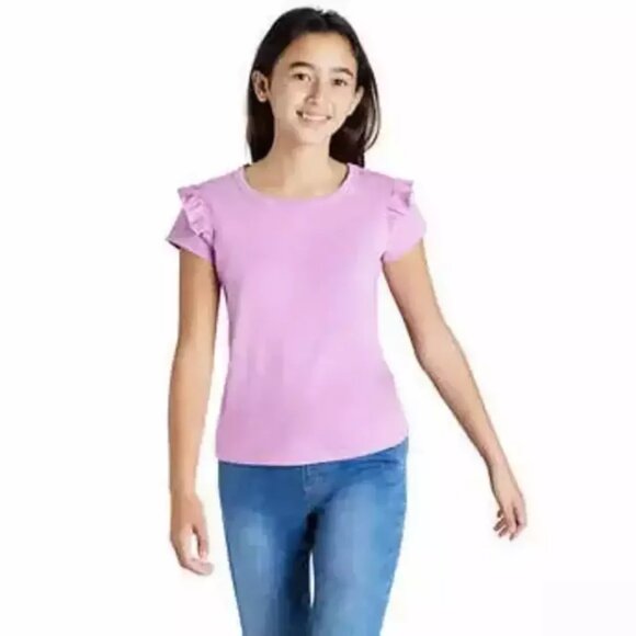 NEW Vigoss 3 pack short sleeve ruffle sequin Rainbow Sparkle Shiny Heart Tee Top - Picture 4 of 5